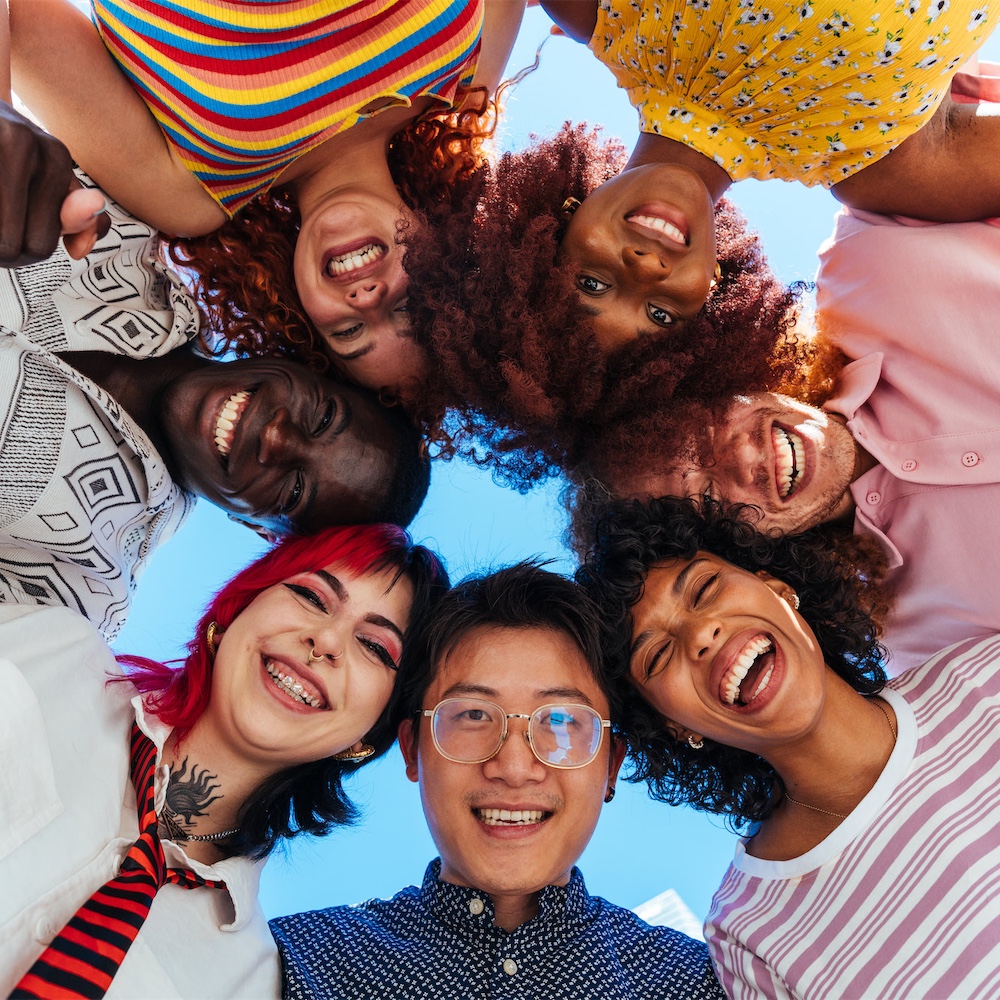 compressed multiethnic group of young friends meeting and hav 2024 08 28 17 12 23 utc