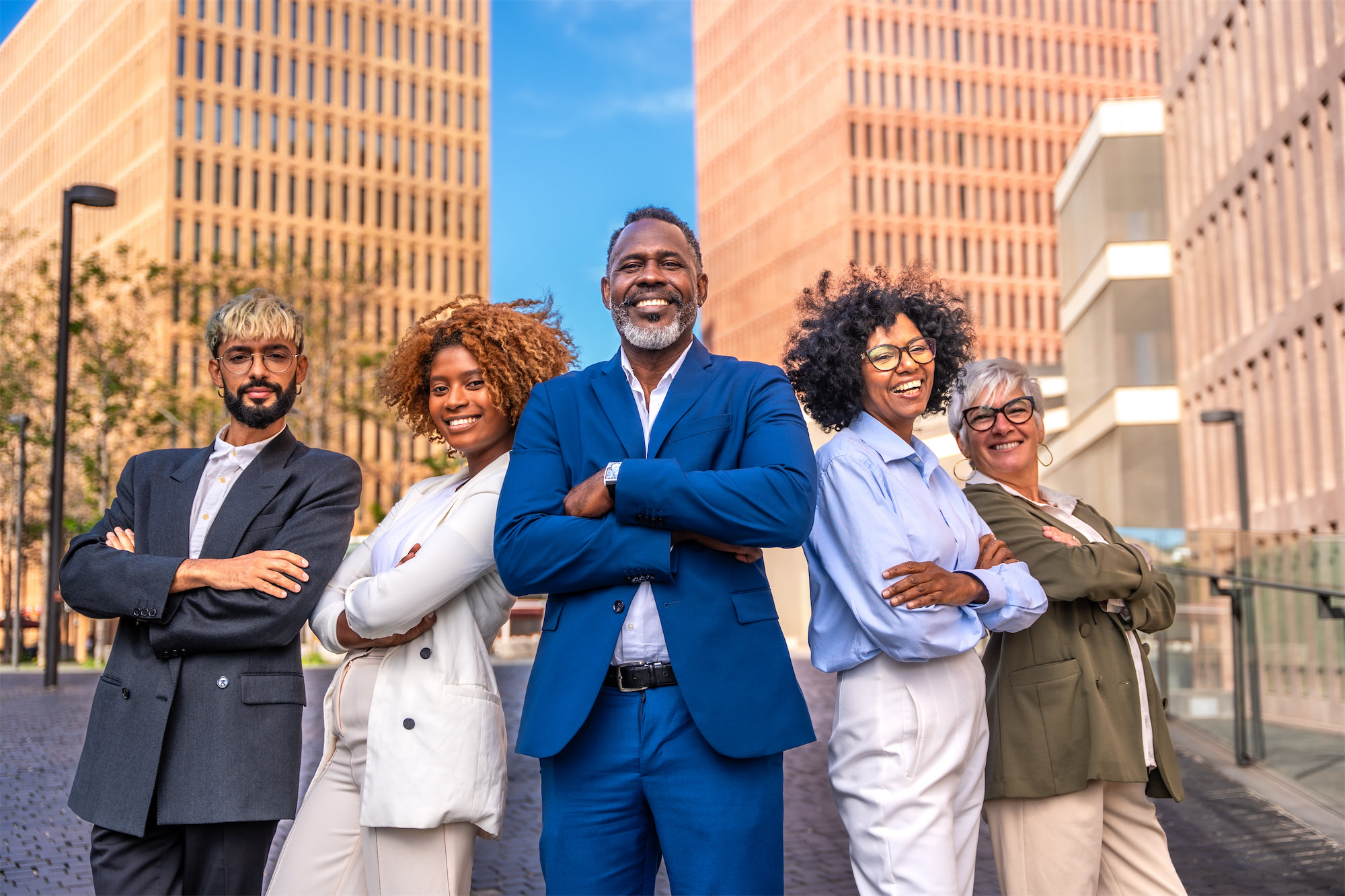 compressed portrait of a multi ethnic business team standing 2023 11 28 01 25 50 utc